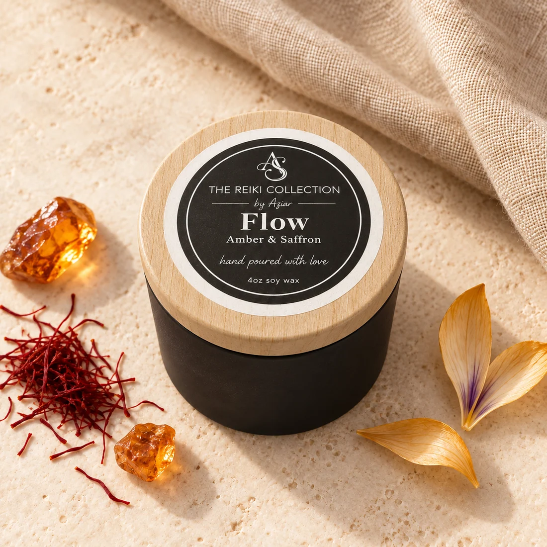 Flow 4 oz candle in its classic jar
