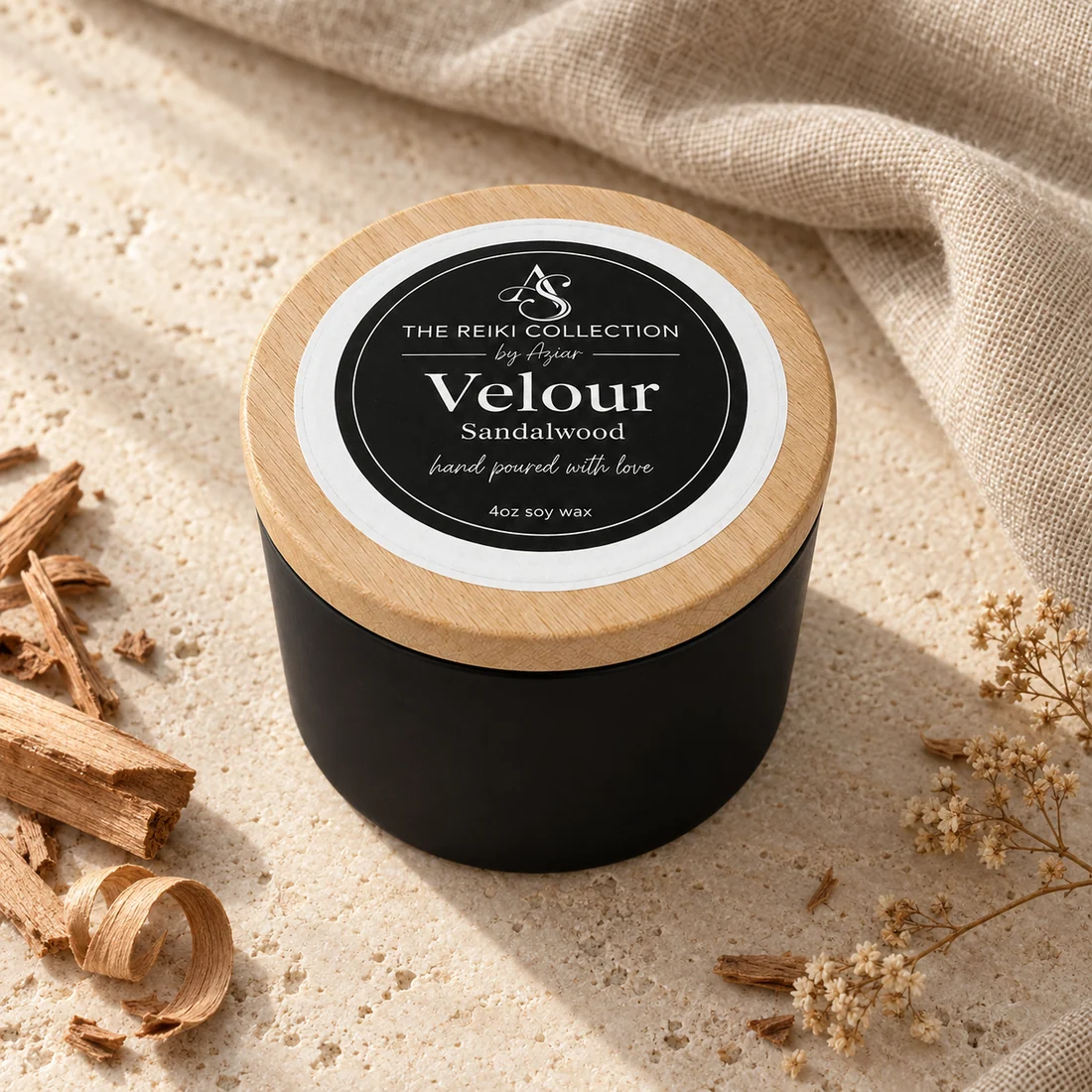 Velour 4 oz candle in its classic jar